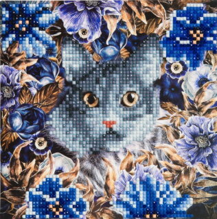 Craft Buddy CCK-A4 - Crystal Card Kit Cat and Flowers