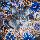 Craft Buddy CCK-A4 - Crystal Card Kit Katze mit Blumen
