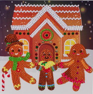 Craft Buddy CCK-XM32 - Crystal Card Kit Christmas Gingerbread Family