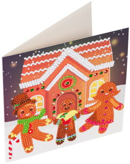 Craft Buddy CCK-XM32 - Crystal Card Kit Christmas Gingerbread Family