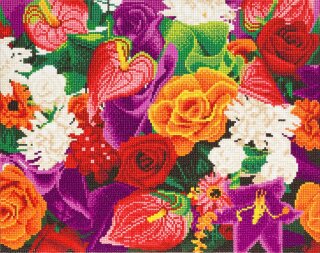 Craft Buddy CAK-A88 - Framed Crystal Art Kit Landscape - Colorful Flowers