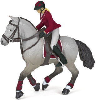 Papo 51563 - Turnierpferd mit Reiterin