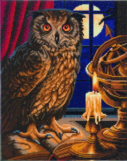 Craft Buddy CAK-A99L - Framed Crystal Art Kit - The Astrologer Owl