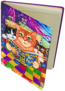 Craft Buddy CANJ-2 - Crystal Art Notizbuch Set - Gutennachtgeschichten mit Katzen